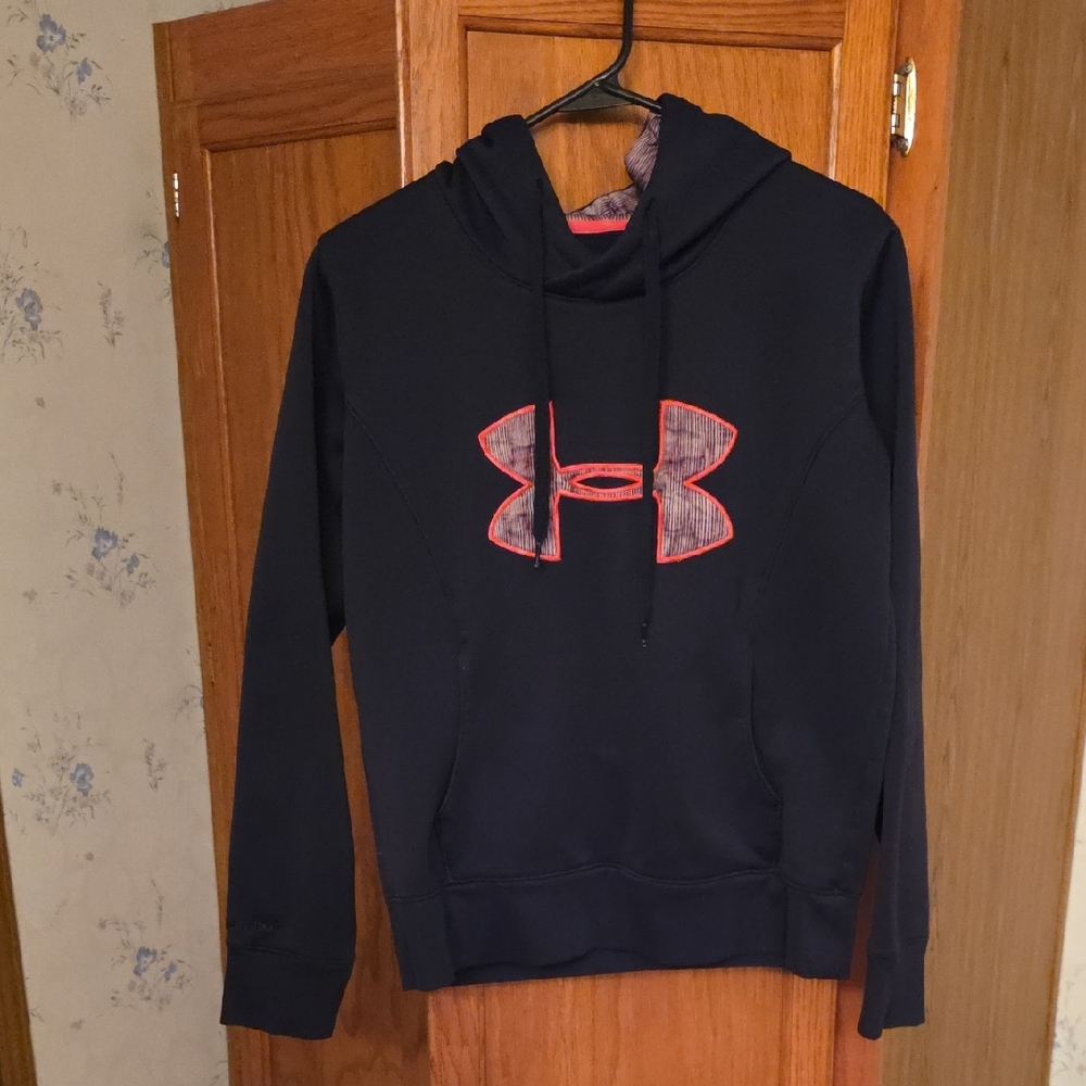 Under Armour Black Hoodie with Pink Logo